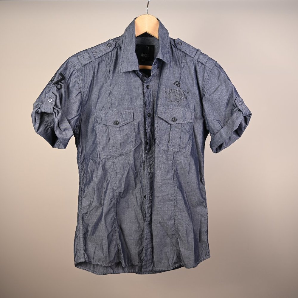 Men's Short Sleeve Cotton Button Down Shirt